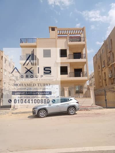 Apartment with garden for sale in the 7th District, Sheikh Zayed, 220 square meters, semi-finished, 40 square meter terrace and 80 square meter garde