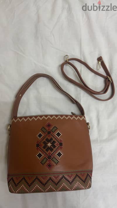 Boho leather handbag