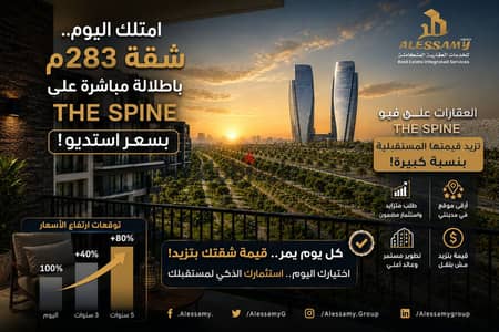 شقة 283م للبيع بمدينتي B14 اطلالة علي madinaty spine بسعر ستديو داخل المشروع تشطيب كامل تقسيمة لاتعوض