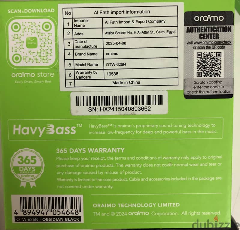 Earbuds (oraimo) 3