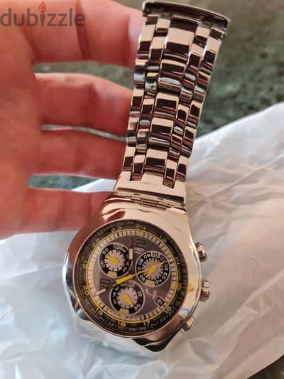 swatch Swiss irony original USA size 48 water resistant stainless