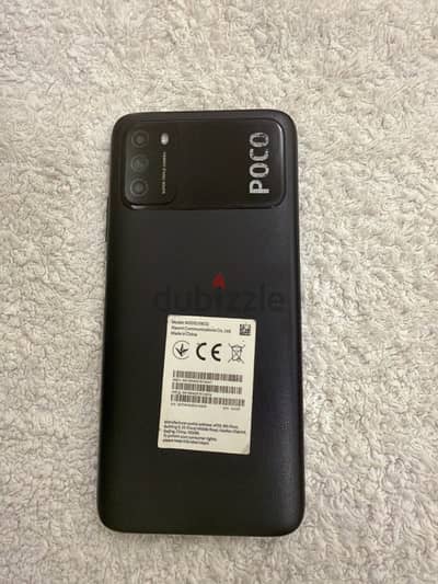 poco m3 64g معاه الكرتونه والشاحن بتاعه