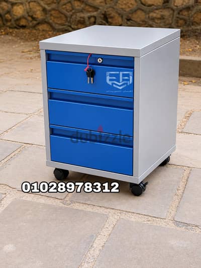 وحدة ادراج صاج ٣ درج بعجل