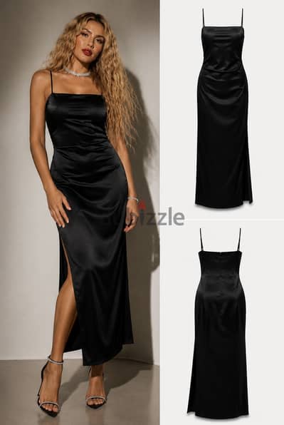 Zara black satin dress
