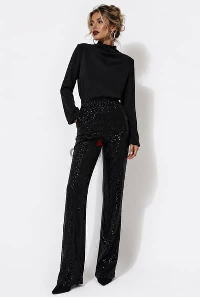Black sequined pants