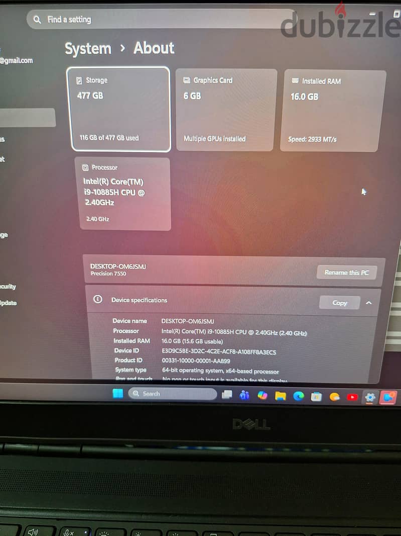 Dell precision 7550 2