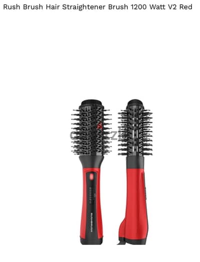 Rush Brush Hair Straightener Brush 1200 Watt V2 Red