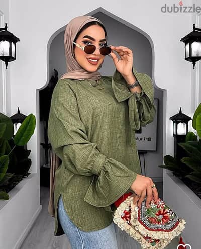 بلوزه زيتي تريندي جديده بالتيكت