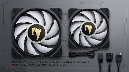 مراوح جيمينج احترافية  للبيع 2x AORUS 120mm Gaming Fans Original