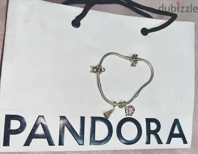 Pandora Moments Sparkling Moon Clasp Snake Chain Bracelet.