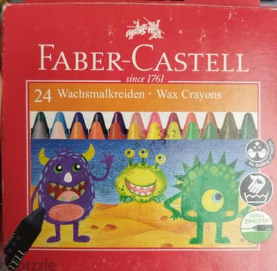 الوان شمع فابر كاستل جديده  24لون faber castell