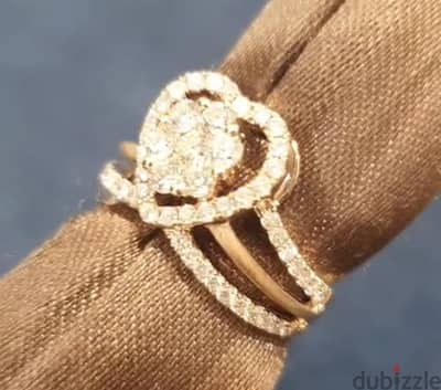 خاتم "ألماس طبيعي 0.95 ct + ذهب 18K وزن 5.25g".