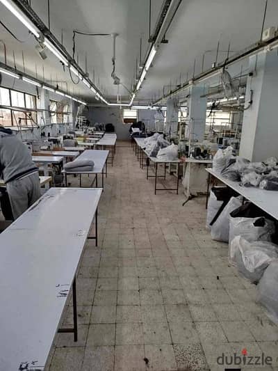 For rent, a clothing factory, 900 meters, ready for immediate operation in the industrial area, directly on the main street