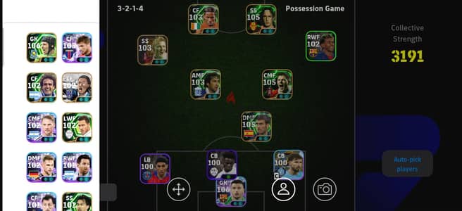 حساب بيس موبايل ( eFootball ) قوى جدآ - تشكيلة أسطورية - قوة : 3191