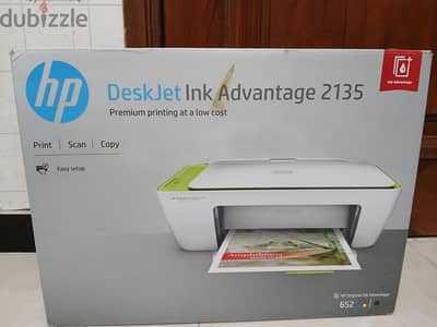 Hp printer all in one 3×1 ink advantage 2135 بحالة ممتازة