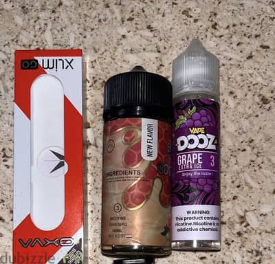 2 ليكود للبيع vape dooz والتاني splash وعلبه xlim go
