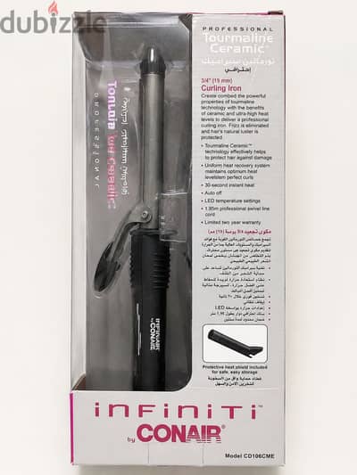 مكواة تجعيد شعر Conair Infiniti Professional Tourmaline Ceramic أصلية.