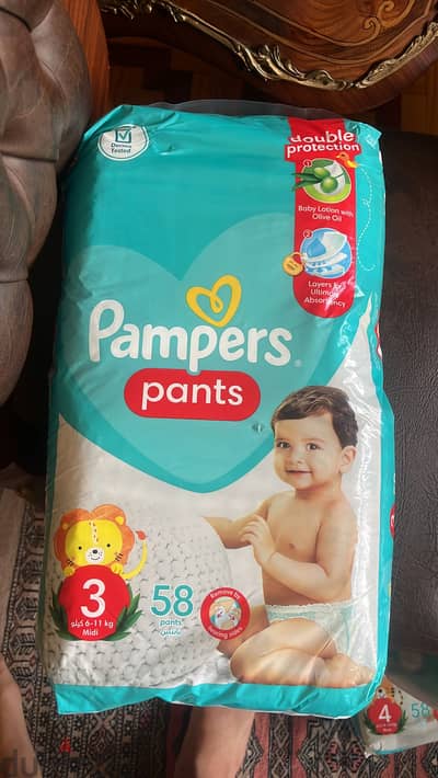 Pampers diapers pants size 3 58