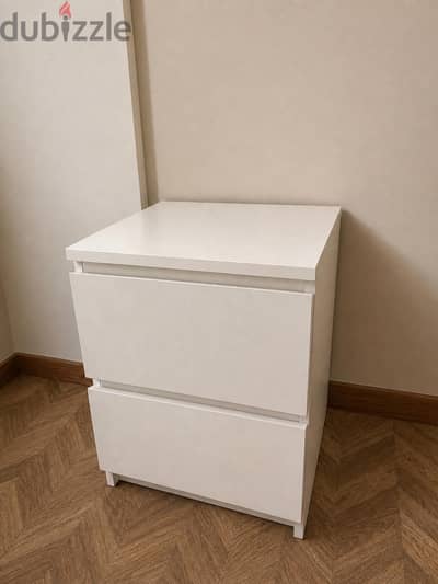 2x IKEA MALM Nightstands, White, 40x55 cm