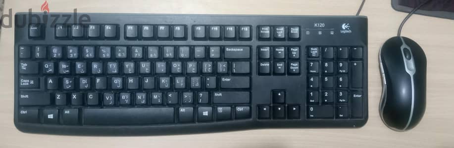 كيبورد Logitech K120 وماوس Dell