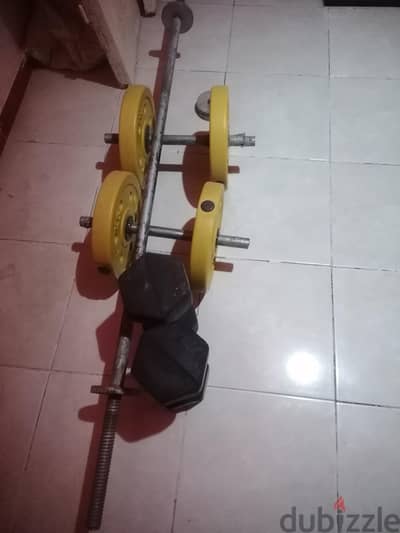 4دمبل وبار بالاوزان