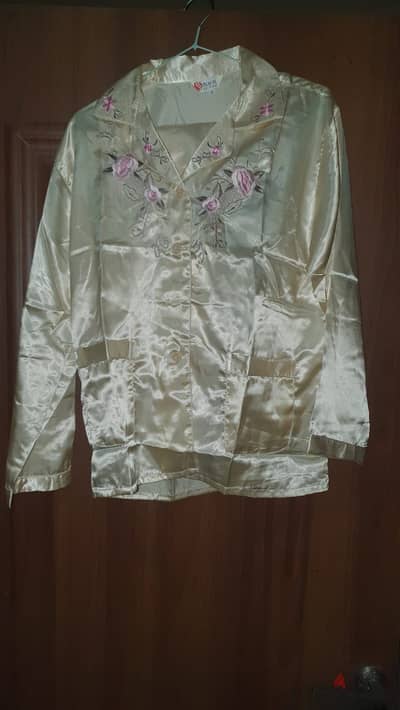 Butter yellow silk pajama set