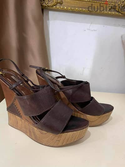 صندل ويدج (Wedge) حريمي بني