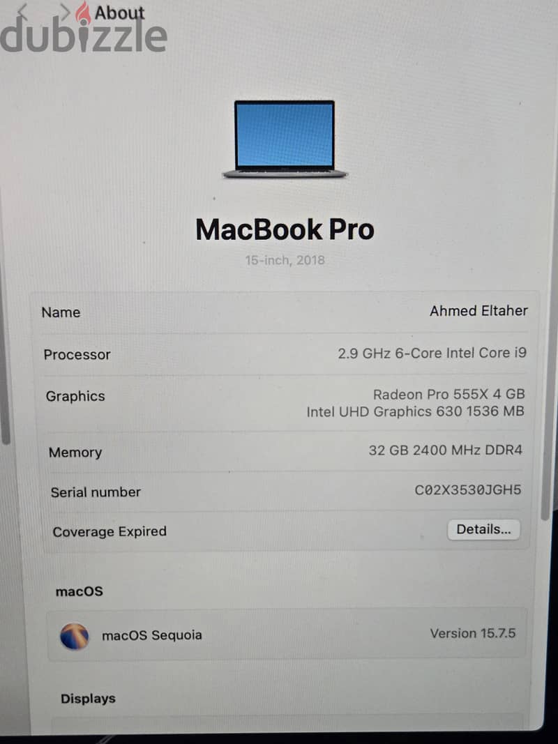 MacBook Pro 2018 15" 3