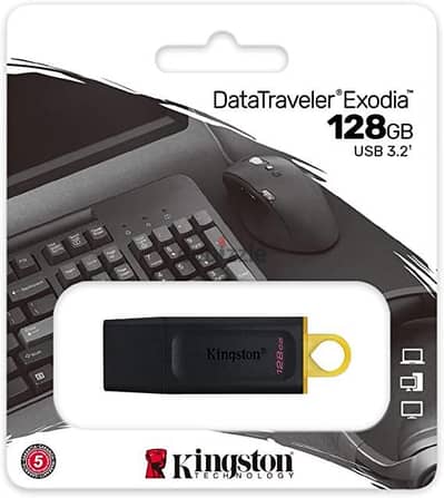 فلاشة 128 جيجا usb من كينكستون ضمان 5 سنوات