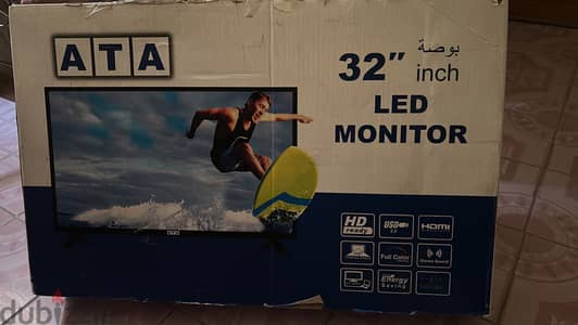 ATA تلفزيون LED عالي الدقة حجم 32 بوصة ATA32HON - لون أسود