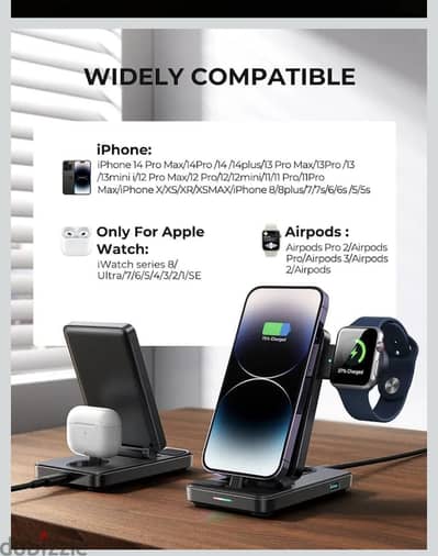 charger for apple phone, apple airpods and smart watch