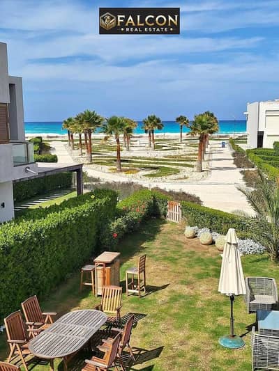 شاليه 150م + 50م جاردن (استلام فورى) sea view للبيع فى لافيستا راس الحكمه الساحل الشمالى على طريق الفوكا الجديد بأقل سعر
