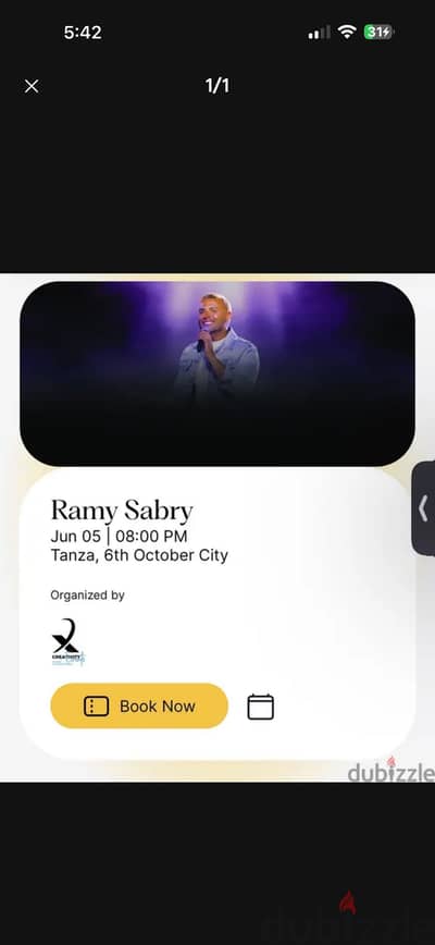 2 tickets ramy sabry concert tanza 5/6 fanpit  2000 for both