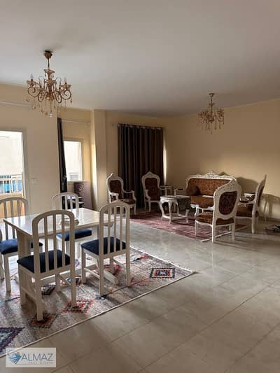 Furnished 125 sqm apartment for rent in Katameya Gardens, Fifth Settlement, located behind the American University in Cairo.