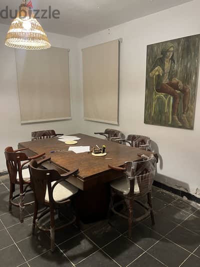 ترابيزة سفرة آرت ديكو فرنسي أصلية خشب ماهوجني (Mahogany)وقشرة جدر تفاح