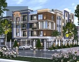A prime corner plot - facing north on a 32-meter wide street - 3 apartments per floor - fully paid for and excavated - Beit Al Watan, Fifth Settlement