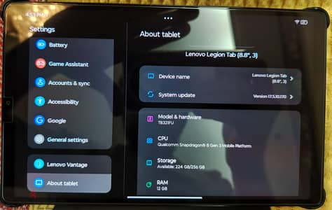 Lenovo Legion Tab Gen3 with Gamesir G8+ MFI