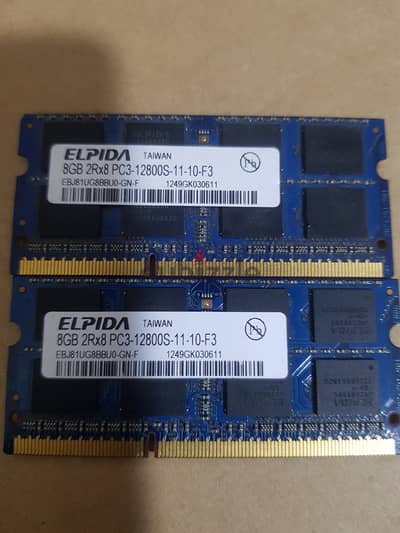 Ram 16G 2×8 ddr3 1600MHz Lap رامات