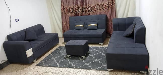 ركنه مودرن شيك جدا تتكون من ٣قطع منهم قطعه سرير واحد وباف ركنه مودرن شيك جدا تتكون من ٣قطع منهم قطعه سرير واحد وباف