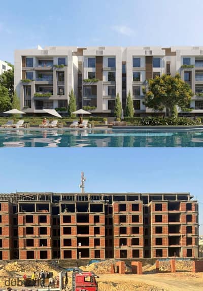 With a down payment of 380,000, a fully finished apartment is for sale in Al-Gar Al-Shorouk compound, directly on the Suez Road, opposite Madinaty, wi