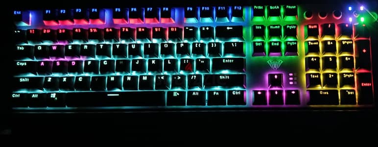 AULA mechanical keyboard blue switches RGB 1 year old