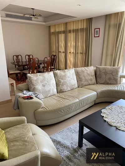 Fully furnished apartment for rent in Cairo Festival City New Cairo 208 sqm 3 bedrooms including master 3 bathrooms central AC clubhouse view fifth fl