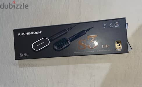 Rush Brush -S3 Lite Hair Straightener Brush Black