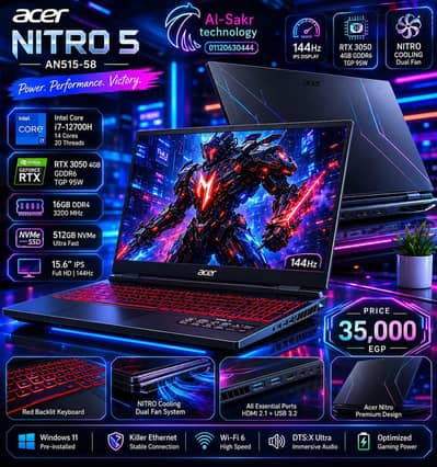 Acer Nitro Gaming i7-12700H RTX 3050 4GB