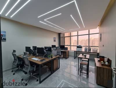 Distinctive 160m administrative headquarters for rent in the strongest building in Zahraa El Maadi Raihana Plaza