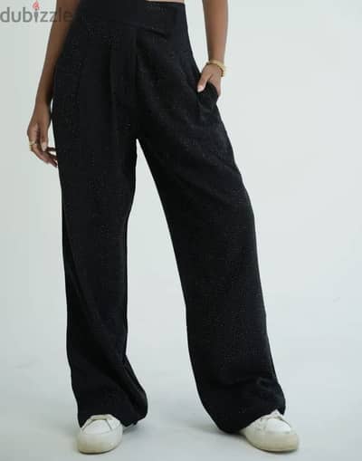 BLACK EXTRA SPARKLE TAILORED PANTS