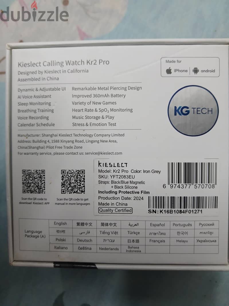 smart watch kieslect kr 2pro 3