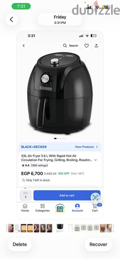 Airfryer black and decker