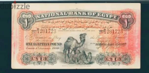 جنيه مصري ابو جملين اول جنيه مصري ورقي للبيع