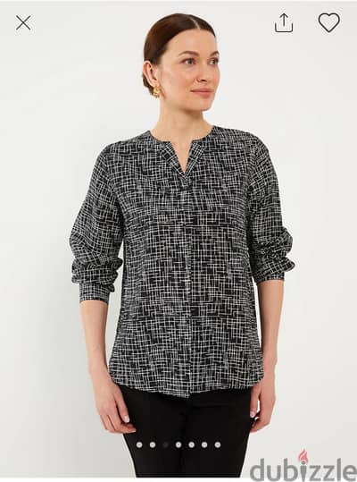LCW GRACE NOTCH NECK PATTERNED LONG SLEEVE